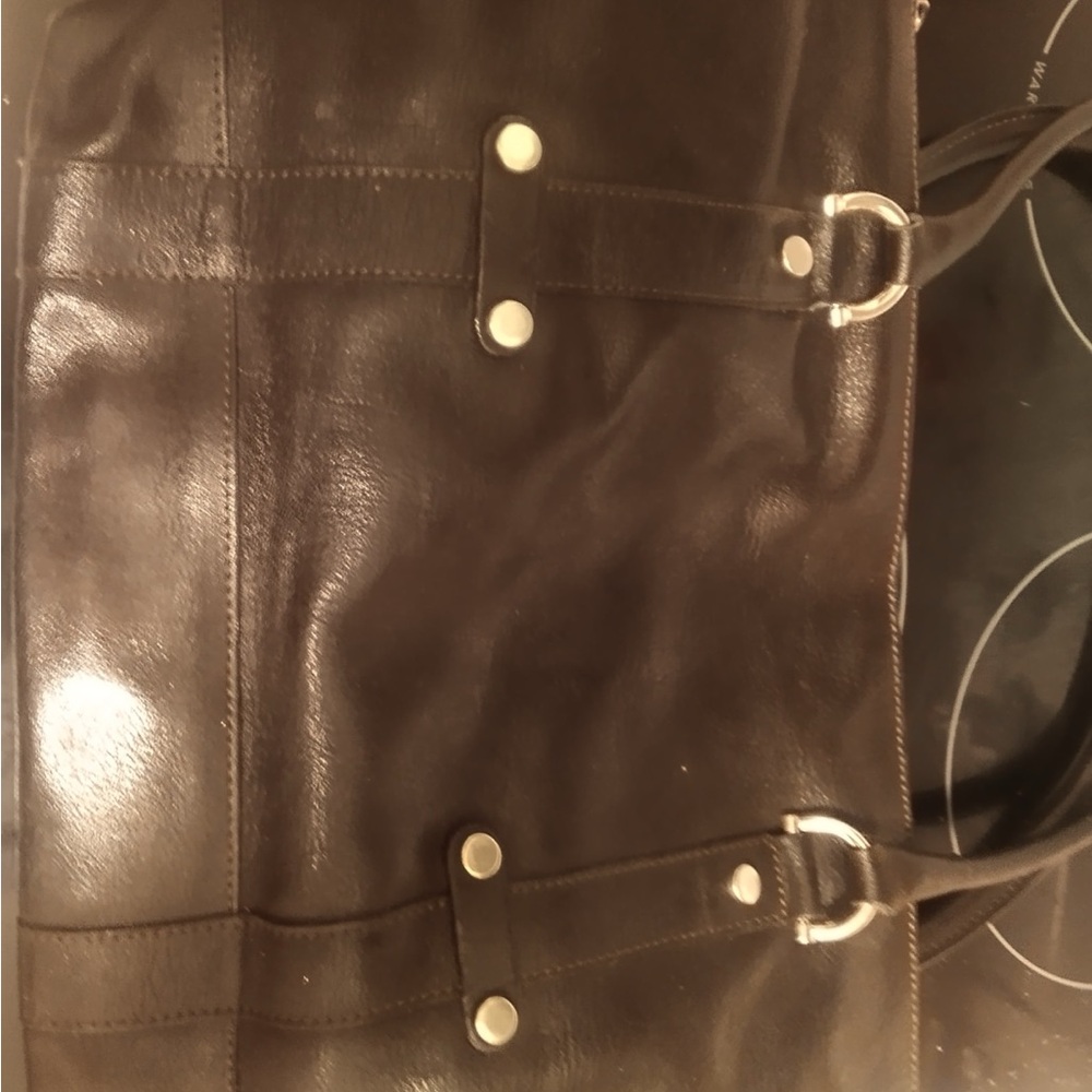 Elegant Brown Leather Tote Bag